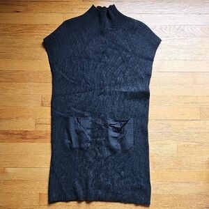 JOIE Geinat Charcoal Gray Cap Sleeve Mock Neck Ribbed Vest Dress